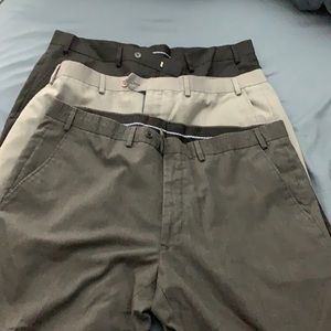 Lot of 3 gray Greg Norman flat front 40 x 30 pants